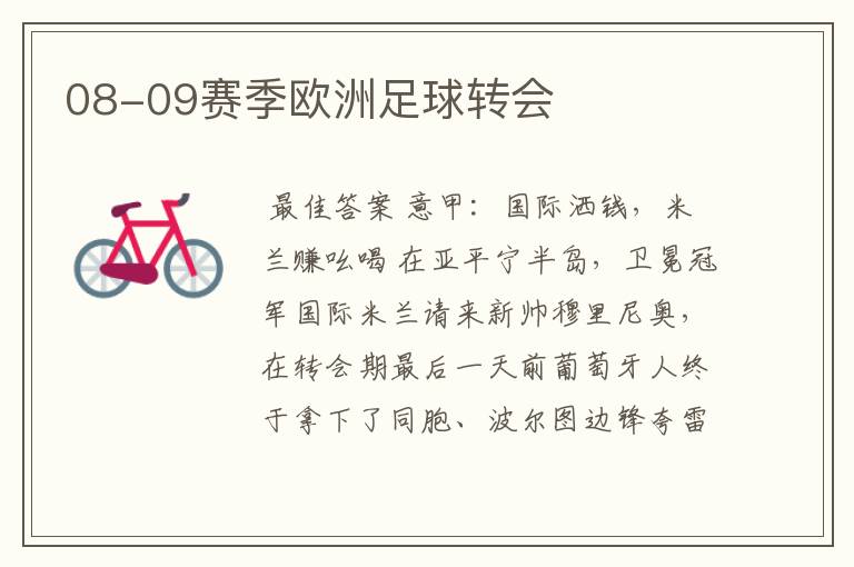 08-09赛季欧洲足球转会