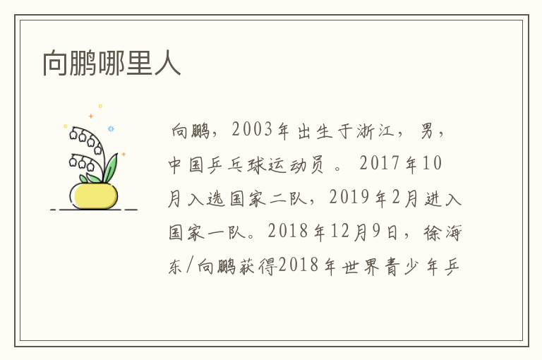 向鹏哪里人