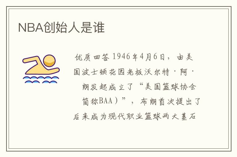NBA创始人是谁