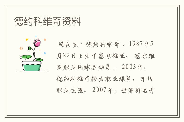 德约科维奇资料