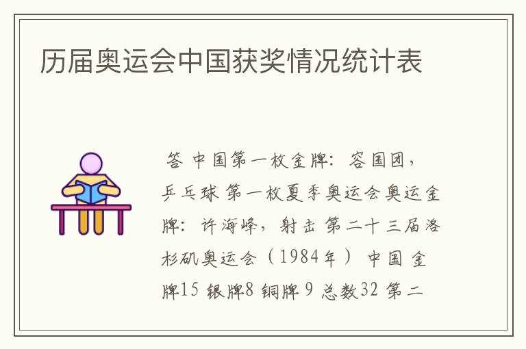 历届奥运会中国获奖情况统计表