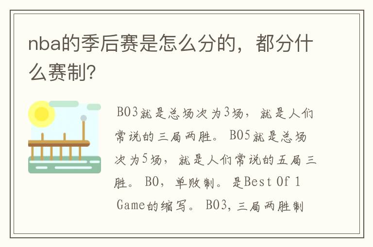 nba的季后赛是怎么分的,都分什么赛制?