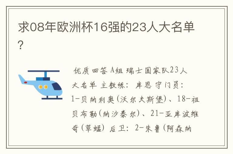 求08年欧洲杯16强的23人大名单?