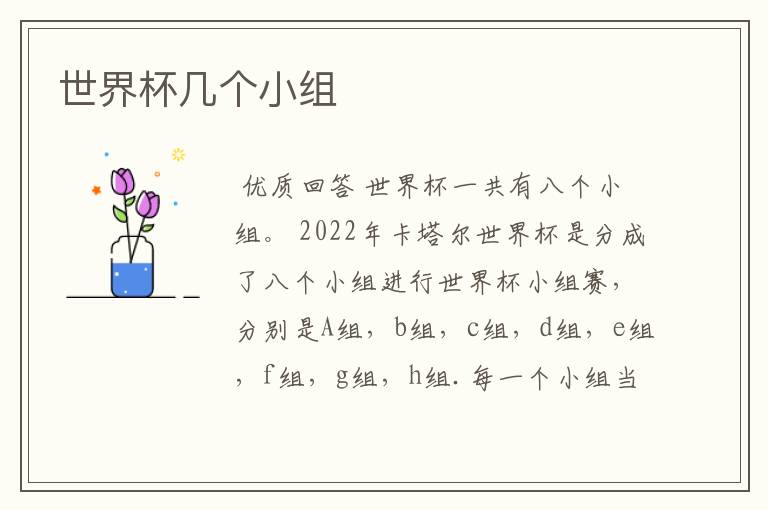 世界杯几个小组