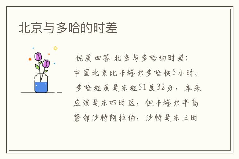 北京与多哈的时差