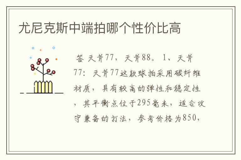 尤尼克斯中端拍哪个性价比高