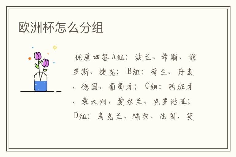 欧洲杯怎么分组