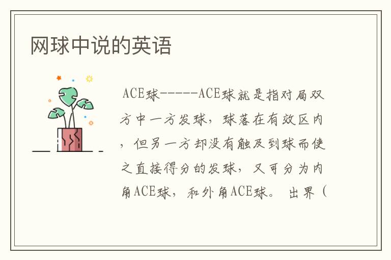 网球中说的英语