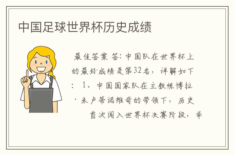 中国足球世界杯历史成绩