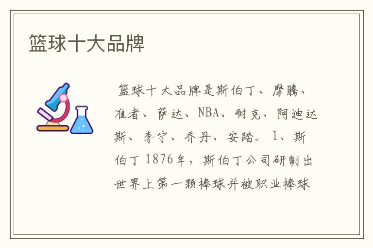 篮球十大品牌