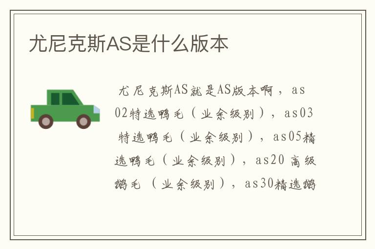 尤尼克斯AS是什么版本