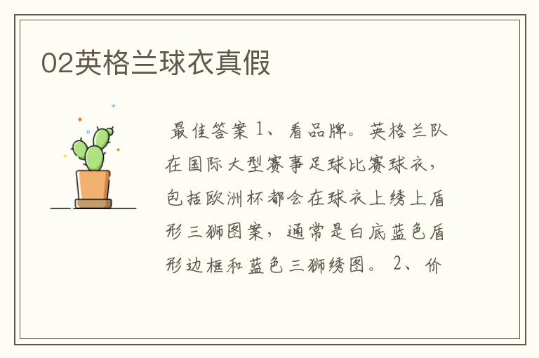 02英格兰球衣真假