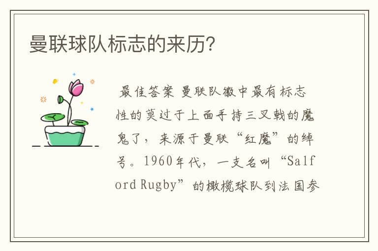 曼联球队标志的来历?
