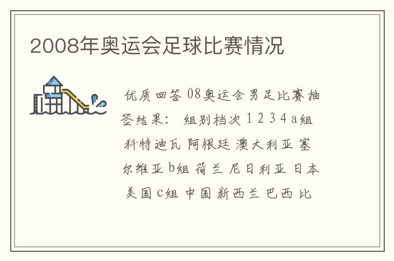 2008年奥运会足球比赛情况