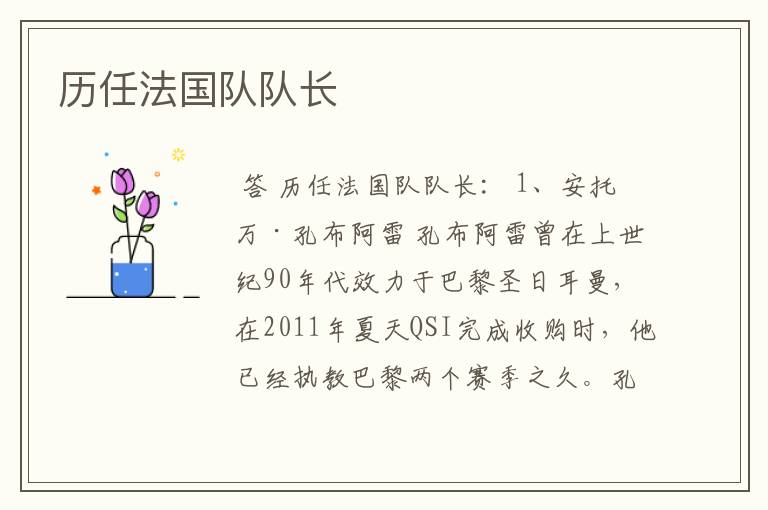 历任法国队队长