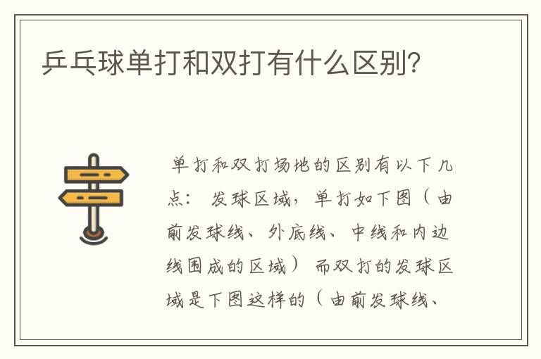 乒乓球单打和双打有什么区别?