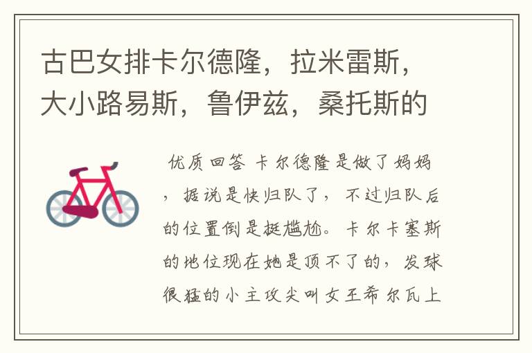 古巴女排卡尔德隆,拉米雷斯,大小路易斯,鲁伊兹,桑托斯的现状