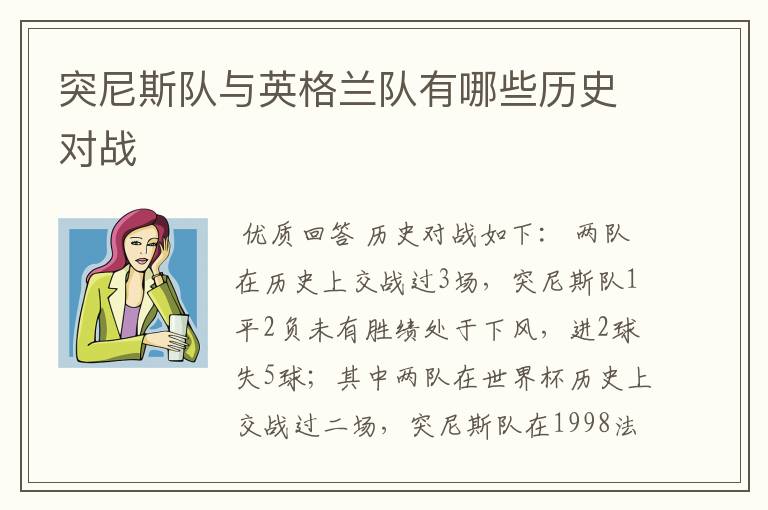 突尼斯队与英格兰队有哪些历史对战