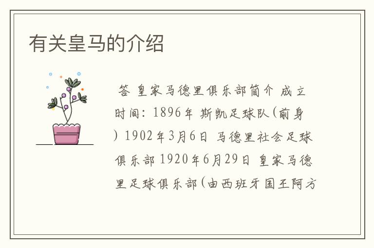 有关皇马的介绍