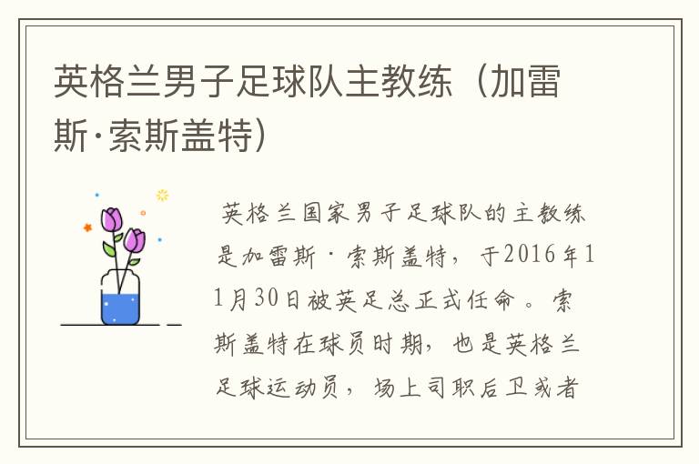 英格兰男子足球队主教练(加雷斯·索斯盖特)
