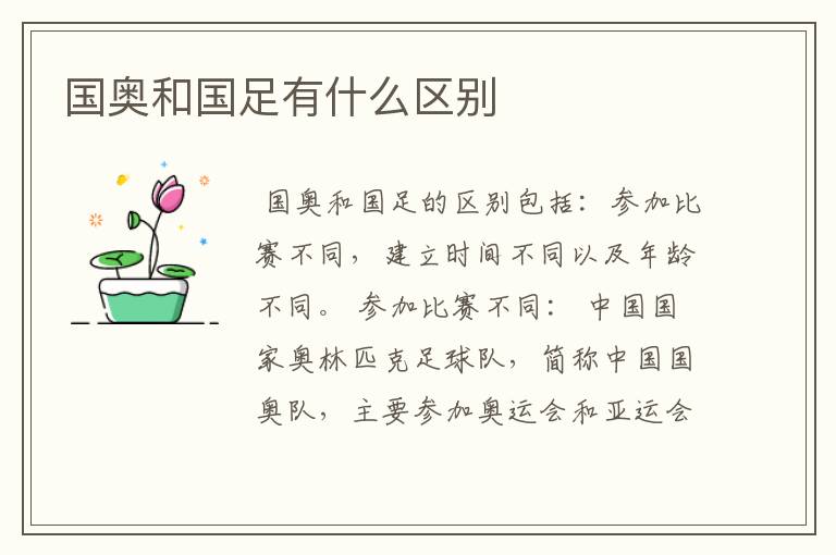国奥和国足有什么区别