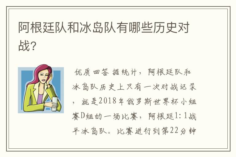阿根廷队和冰岛队有哪些历史对战?