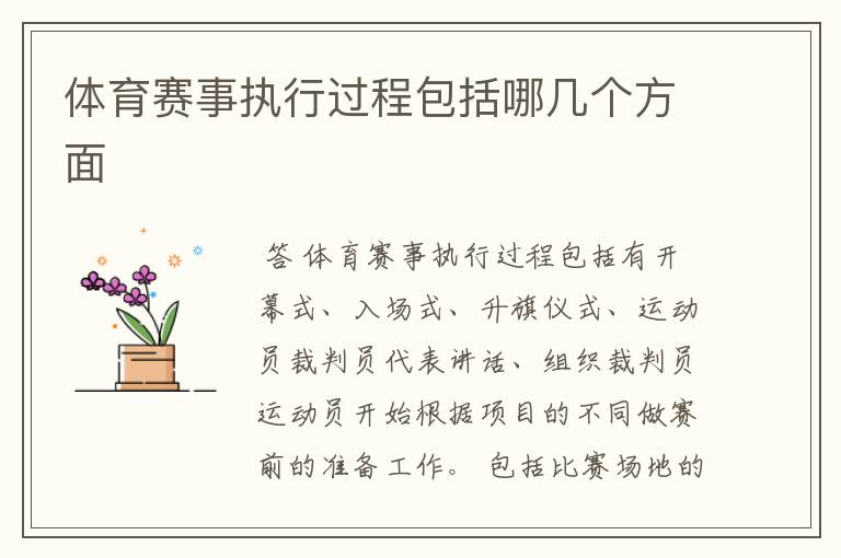 体育赛事执行过程包括哪几个方面
