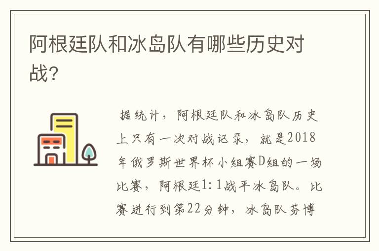 阿根廷队和冰岛队有哪些历史对战?