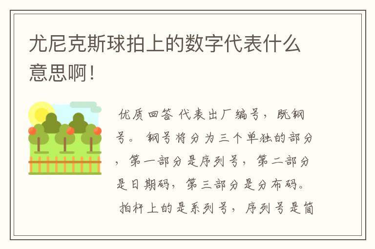 尤尼克斯球拍上的数字代表什么意思啊!