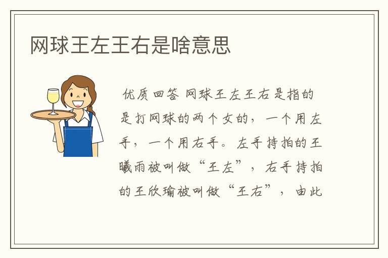 网球王左王右是啥意思