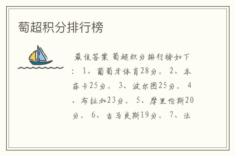 萄超积分排行榜