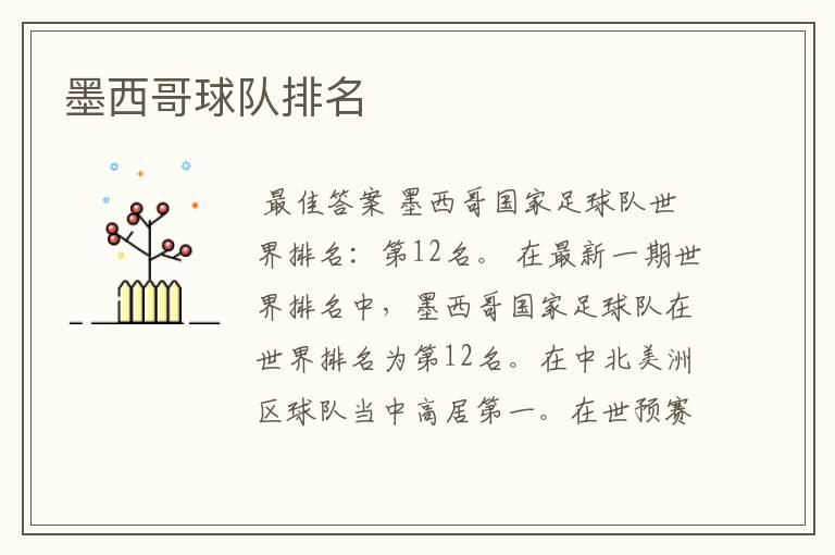 墨西哥球队排名