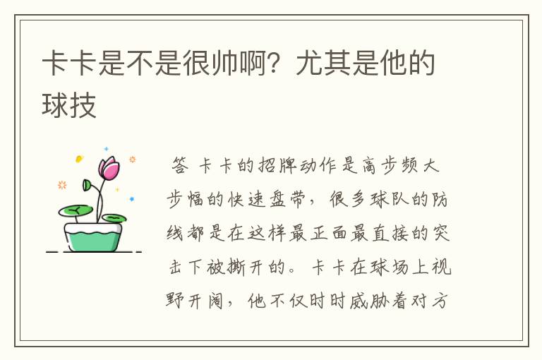 卡卡是不是很帅啊?尤其是他的球技
