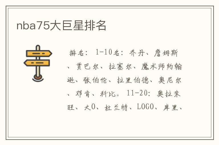 nba75大巨星排名