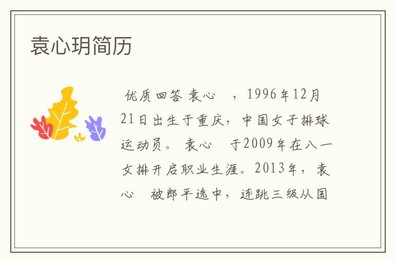 袁心玥简历