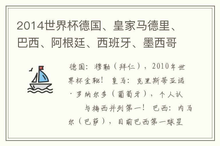 2014世界杯德国、皇家马德里、巴西、阿根廷、西班牙、墨西哥的明星球员和恒大的