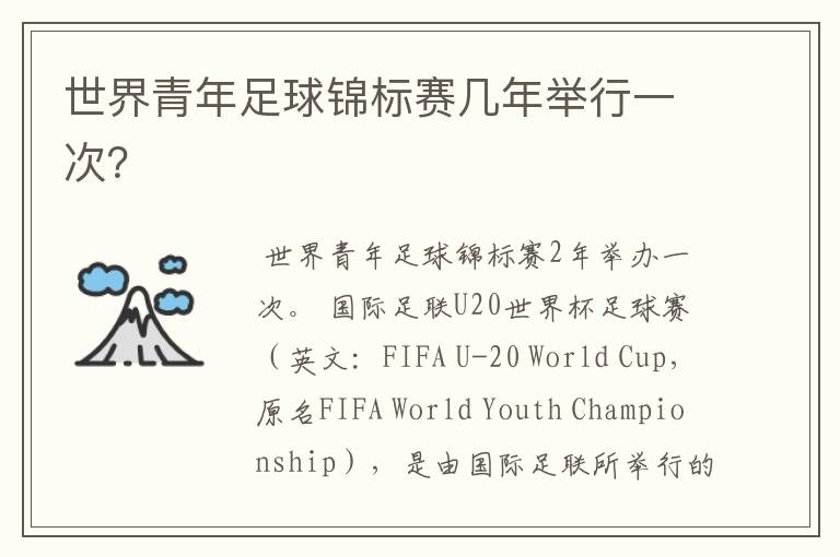 世界青年足球锦标赛几年举行一次?