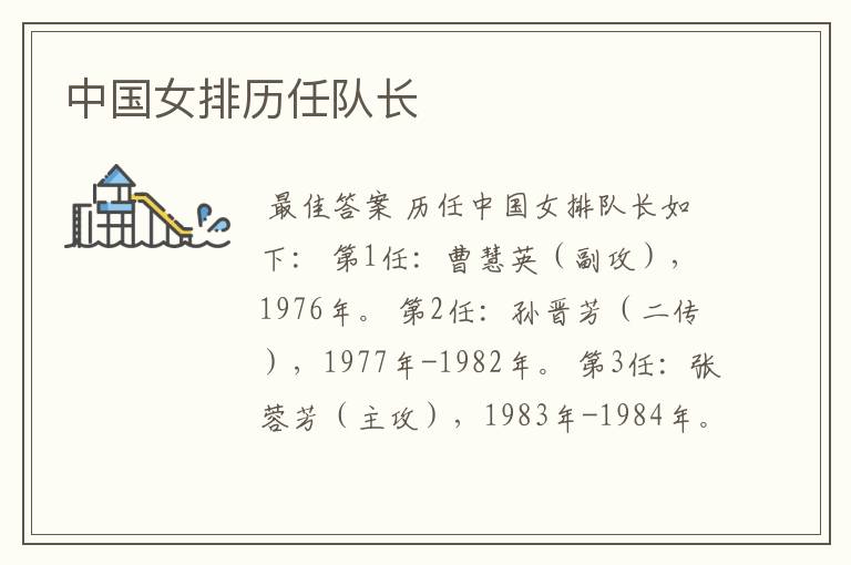 中国女排历任队长