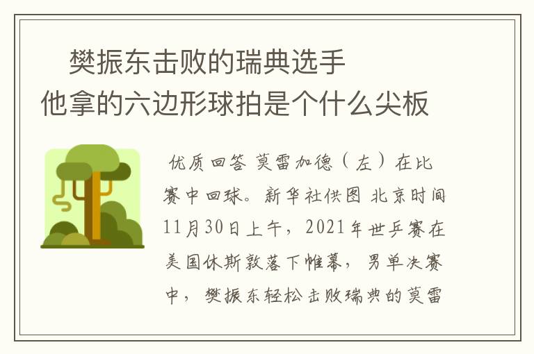 樊振东击败的瑞典选手 他拿的六边形球拍是个什么尖板眼?
