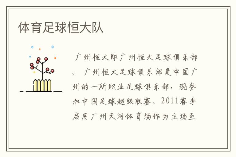 体育足球恒大队