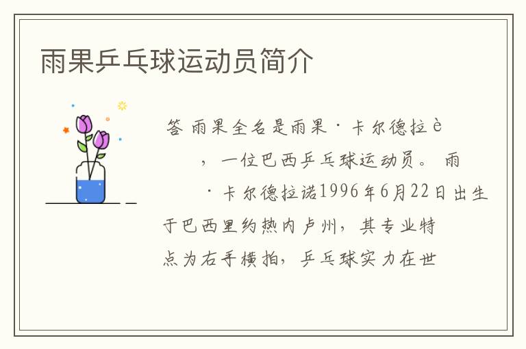 雨果乒乓球运动员简介