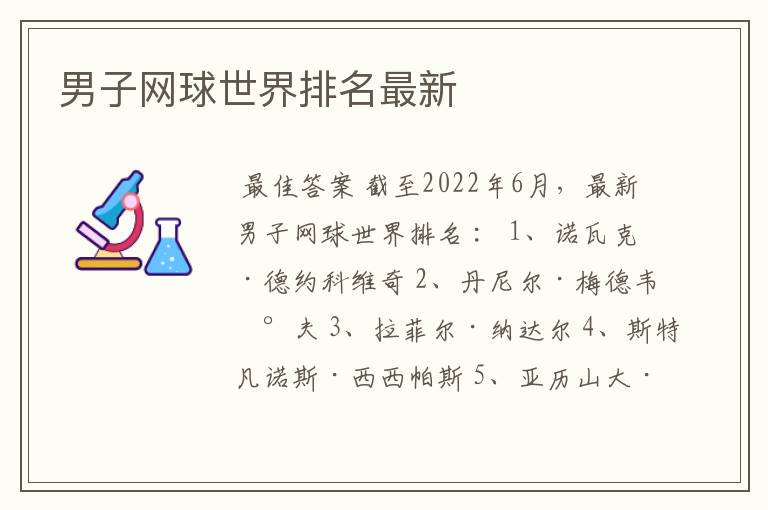男子网球世界排名最新