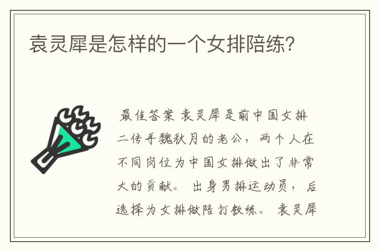 袁灵犀是怎样的一个女排陪练?