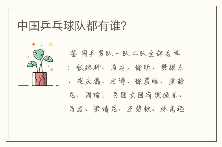 中国乒乓球队都有谁?