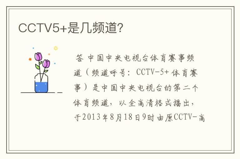 CCTV5+是几频道?