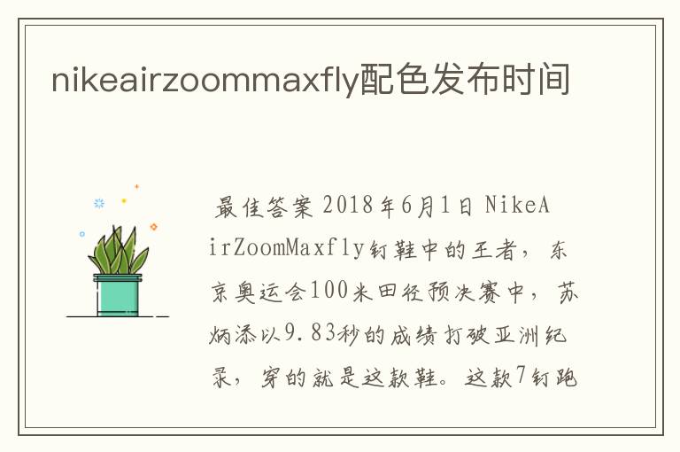 nikeairzoommaxfly配色发布时间