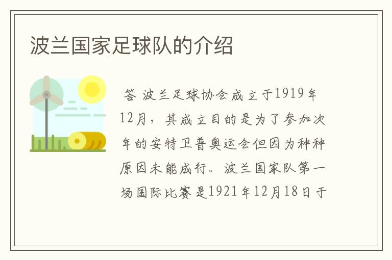波兰国家足球队的介绍