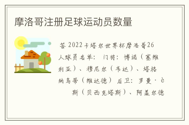 摩洛哥注册足球运动员数量