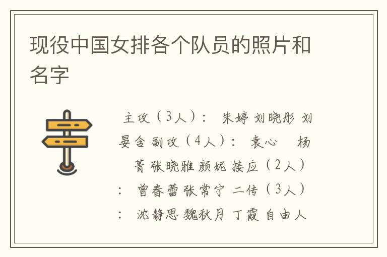 现役中国女排各个队员的照片和名字