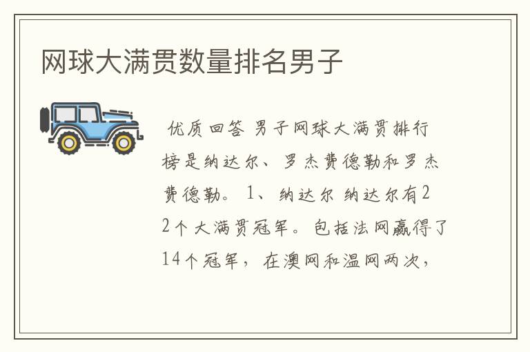 网球大满贯数量排名男子
